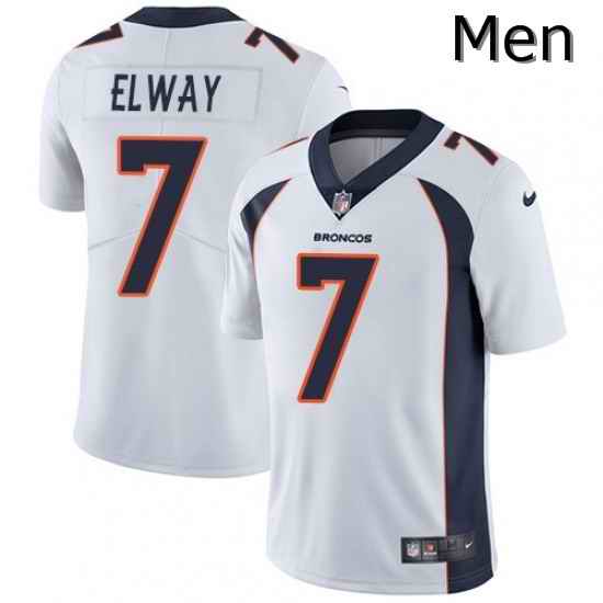 Men Nike Denver Broncos 7 John Elway White Vapor Untouchable Limited Player NFL Jersey